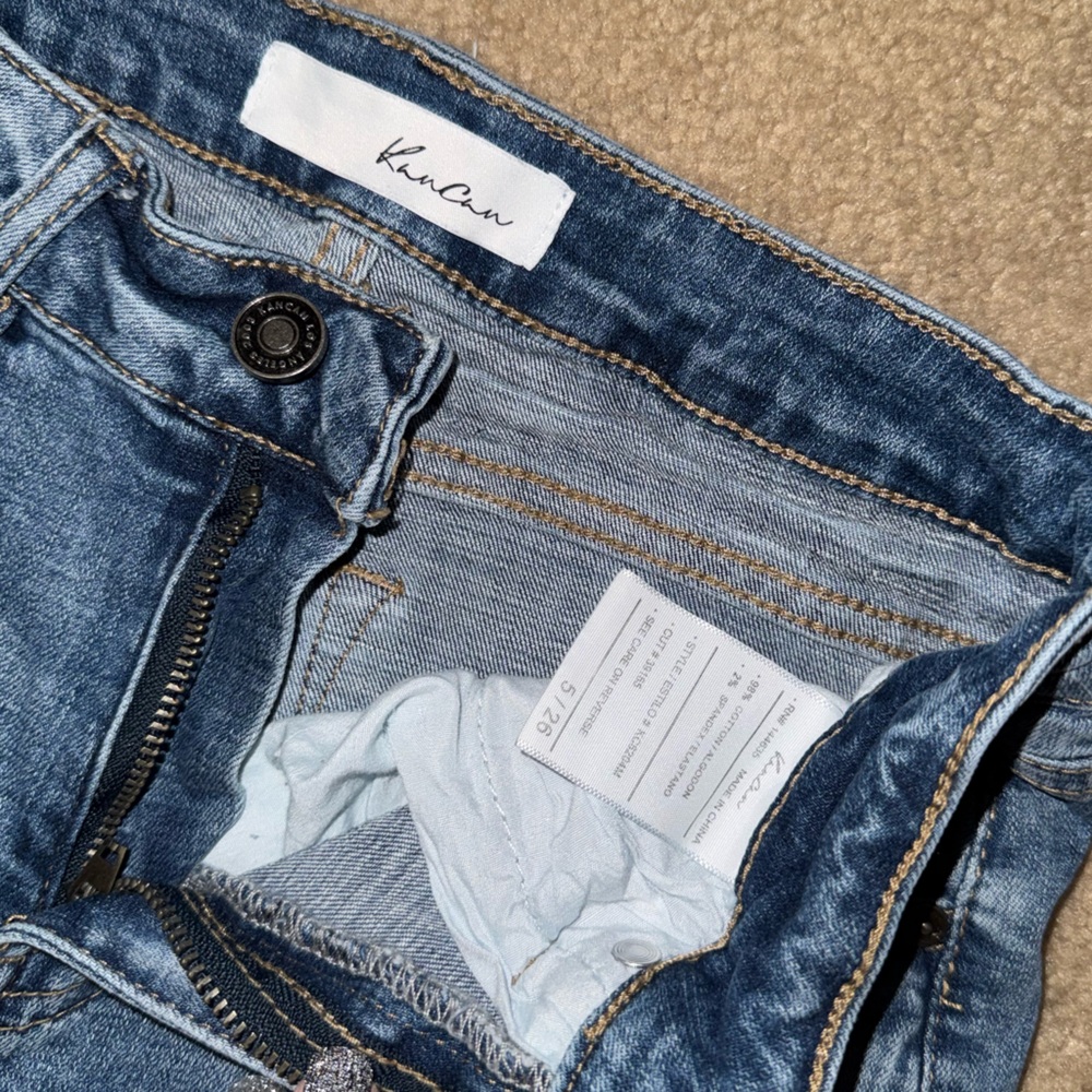 KanCan Distressed Skinny Jeans in Blue - Picture 2 of 3